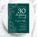 Search for teal birthday invitations Floral
