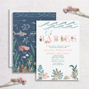 Search for whale baby girl shower invitations Under the sea