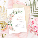 Search for pink flower baby shower invitations For her