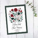 Search for red flower wedding invitations Boho bohemian
