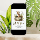 Search for giraffe 1st birthday invitations Safari