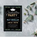 Search for blue and black graduation invitations Typography