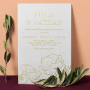 Search for peony wedding invitations Gold foil