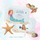 Search for purple and teal birthday invitations Mermaid birthday party