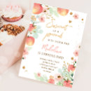 Search for peach 1st birthday invitations Sweet as a peach