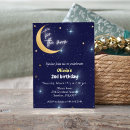 Search for moon and stars birthday invitations For her