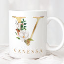 Search for letter v mugs Gold