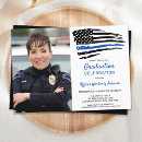 Search for police graduation invitations Thin blue line