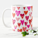Search for pink hearts pattern mugs Trendy