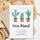 Search for cactus moving announcement cards Watercolor