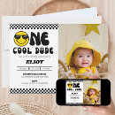 Search for black and yellow birthday invitations One cool dude