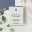 Search for classic monogram wedding invitations Dusty blue