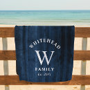 Search for monogrammed boat towels Navy blue
