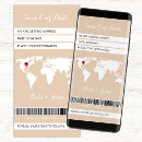 Search for world map save the dates Boarding pass