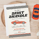 Search for boy second birthday invitations Chequered flag