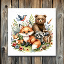 Search for cute woodland nursery posters Watercolor