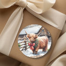 Search for winter farm stickers Highland cow