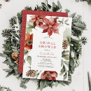 Search for pine cone bridal shower invitations Poinsettia