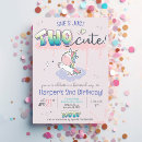 Search for unicorn 2nd birthday invitations Rainbow