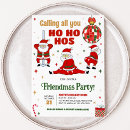 Search for funny santa christmas invitations Red green