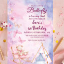 Search for butterfly 1st birthday invitations Baby girl