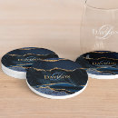 Search for blue agate coasters Navy blue and gold