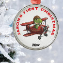 Search for dinosaur with santa christmas tree decorations Boy