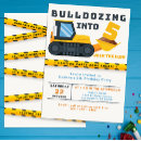 Search for vehicles birthday invitations Bulldozer
