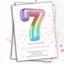 Search for girls 7th birthday invitations Seventh