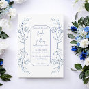 Search for blue floral border wedding invitations Rustic
