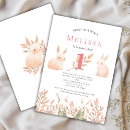 Search for bunny 1st birthday invitations Whimsical