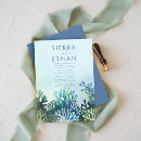 Search for blue and coral wedding invitations Beach