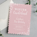 Search for winter onederland girl birthday invitations Modern