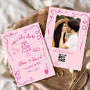 Search for hot pink save the dates Hand drawn