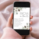 Search for snow in love bridal shower invitations Elegant calligraphy script