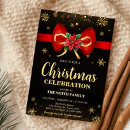 Search for elegant red gold christmas invitations Winter