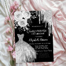 Search for black silver quinceanera invitations Princess
