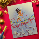 Search for vintage happy new year postcards Winter