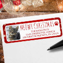 Search for red cat return address labels Funny