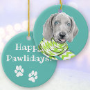 Search for funny animal christmas tree decorations Weimaraner