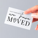 Search for change of address note cards Black and white