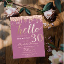 Search for pink and gold 30th birthday invitations Glitter