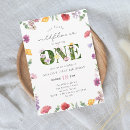 Search for garden 1st birthday invitations Wildflower is turning one