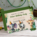 Search for kids safari birthday invitations Cute animals