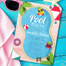 Search for summer pool birthday invitations Simple