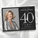 Search for silver 40th birthday invitations Milestone