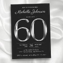 Search for black and silver 60th invitations Typography