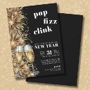 Search for champagne new years eve party invitations Black and gold