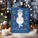 Search for llama christmas cards Fa la la