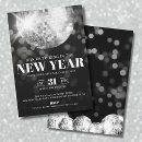 Search for disco ball seasonal invitations Black and white